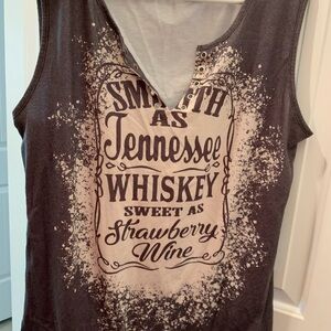 Graphic Sleeveless Top - Grey and cream